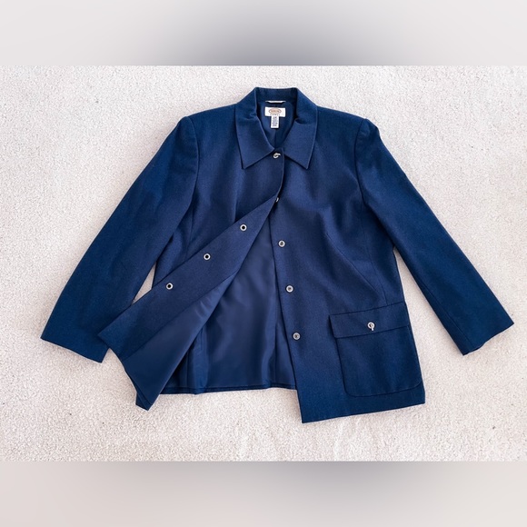 Talbots navy blue laine wool jacket - Picture 2 of 7
